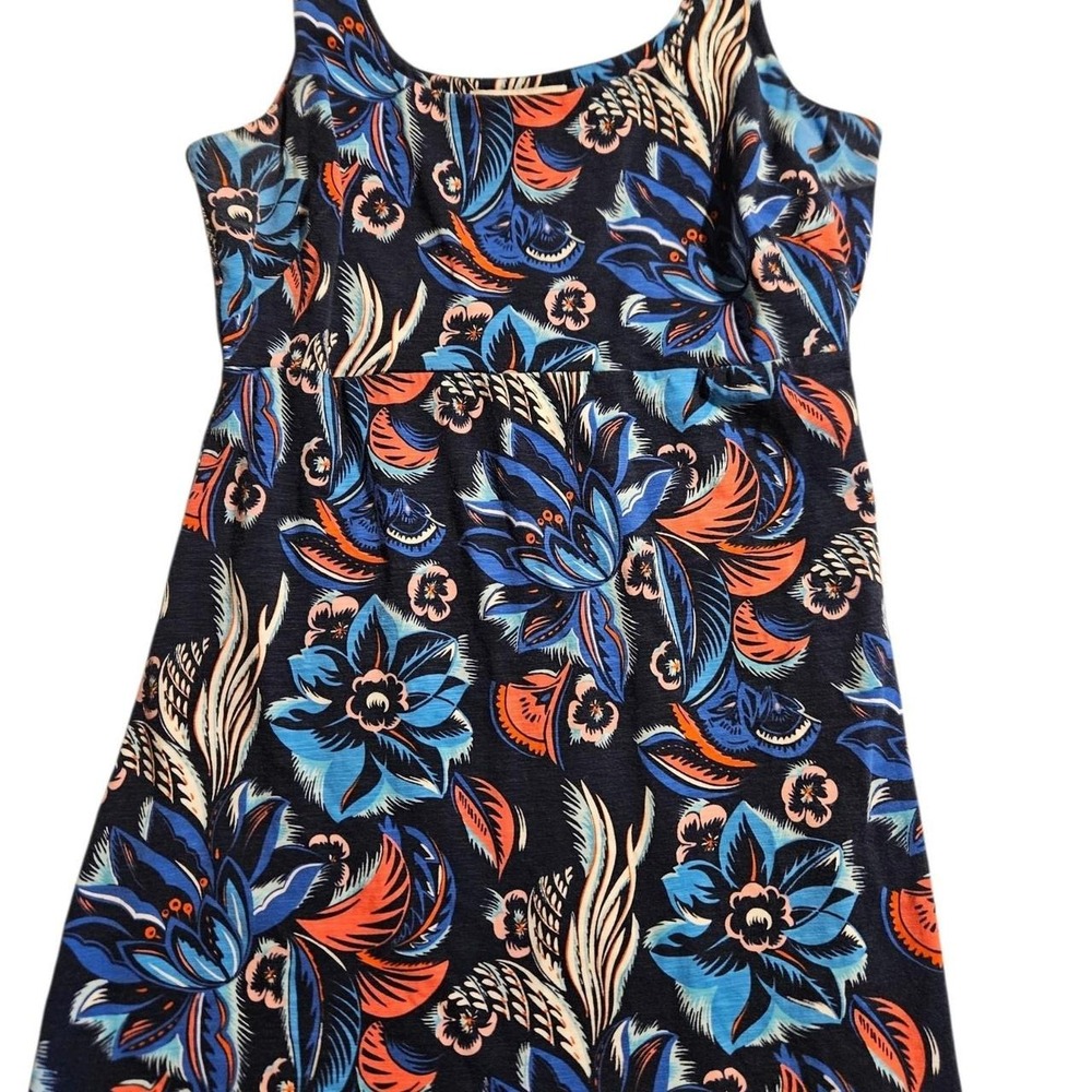 Tommy Bahama Womens Medium Floral Knit Tank Dress Blue Orange Tropical